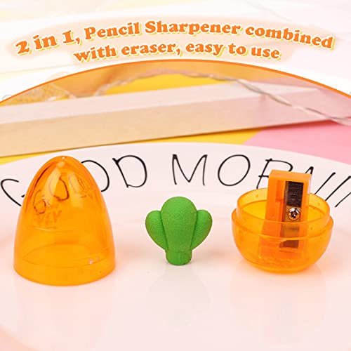 Cute Sharpener, Kawaii Sharpener Small Handheld Pencil Sharpener, Fruits Manual Pencil Cutter Accessory Office Home School Supplies With Eraser Suitable For Kids Adults Students(3Pcs) #TOP1