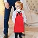 Kyson Kids Chef Costume Kit-5 Pcs Eyeglasses,Fake Mustache,Bowtie,Red Apron,Cane-Fast Food Themed Party Halloween Dress Up (Set A(6 Pcs))
