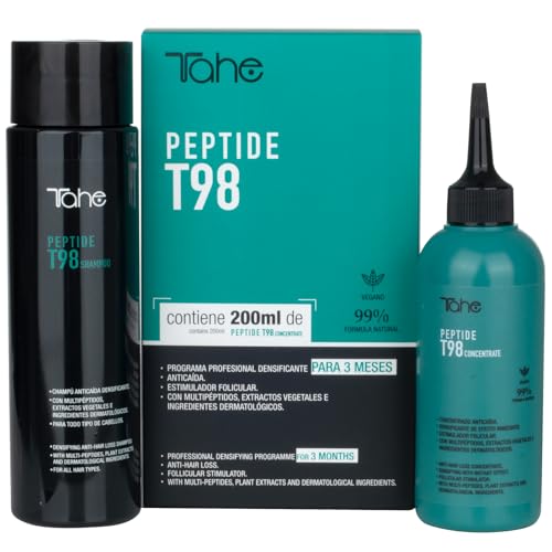 Traitement anti-chute Tahe Peptide T98 : pack 3 mois intensif avec shampooing et concentré actif