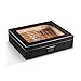 ZLMMY Portable Spagna Cedar portasigari di Legno di Viaggio Cigar Humidor Set con umidificatore e igrometro Fibra di Carbonio Storage Box