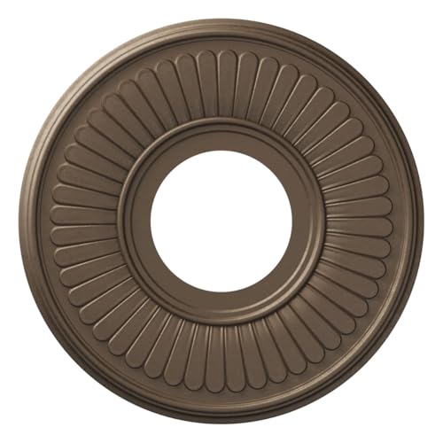 Image of Ekena Millwork 10 inchOD x 3 1 /2 inchID x 3 /4 inchP Berkshire Thermoformed PVC Ceiling Medallion (Fits Canopies up to 4 1 /2 inch), UltraCover Satin London Grey