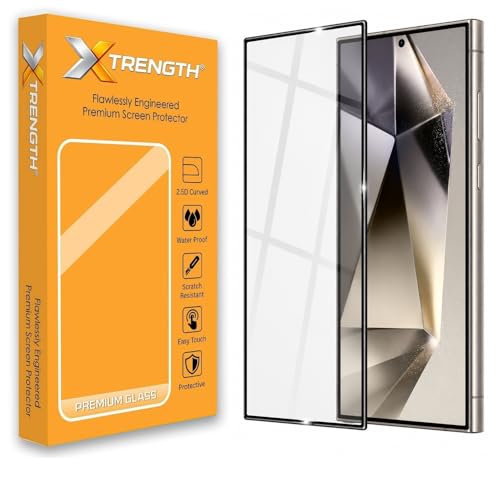 Image of Tempered Glass for Samsung Galaxy S24 Ultra (6.8 Inch) with Installation Kit | 9H Edge to Edge Screen Protector | Anti Scratch