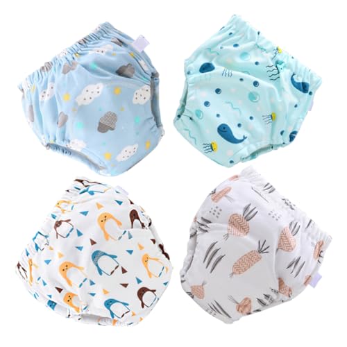 Kisangel 4 Piezas De Reutilizables Para Entrenamiento De Bebés De Tela Lavables De Algodón