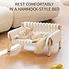 MEWOOFUN Cat Couch Bed, Pet Sofa for Indoor Cats Wooden Indoor Elevated Cat Beds with Removable Mattress Cover Suitable for Kitty, Puppy or Small Animal (Cream, Medium) #1