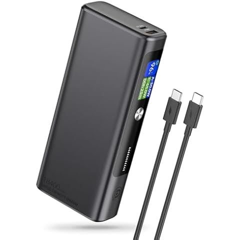 POWERΛDD PRO 130W Power Bank, 18400mAh Laptop Portable Charger, 3-Port USB C PD Battery Pack, Extenal Smart Digital Display, Compatible with iPhone16/15/14/13, Samsung, iPad, MacBook, Laptop etc. Cover