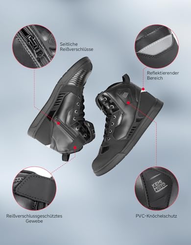 Chaussure moto homme imperméable avec support de cheville