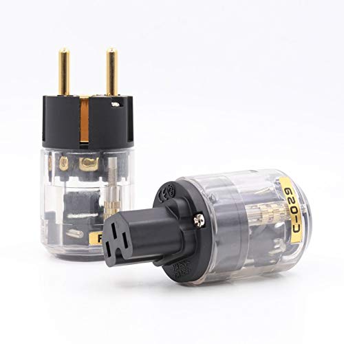 Lysee Plug & Connectors - pair EU version Power Plug IEC connector for audio power cable - (Color: 10 pairs)