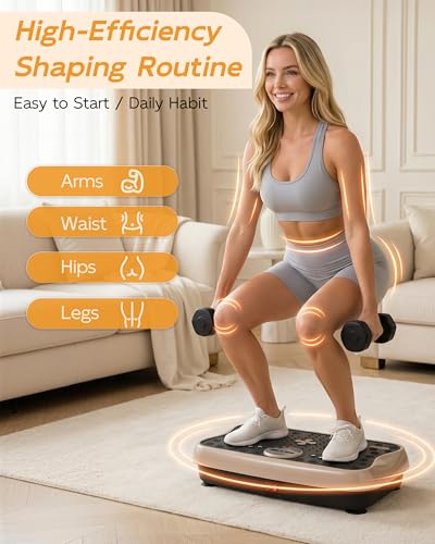 Image of Vibration Plate Exercise Machine, Vibrating Plate for Lymphatic Drainage Weight Loss, Full Body Shake Plate with Resistance Bands, Clover Design Vibration Board for Health & Good Luck Home Gym Gifts