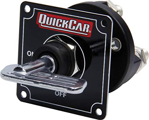 Image of QUICKCAR RACING PRODUCTS Battery Disconnect, Rotary Switch, Panel Mount, 160 amp, 12V, Removable Key, Silver, Each