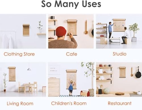 Portarrollos de papel kraft de pared para organizar menús y listas 8