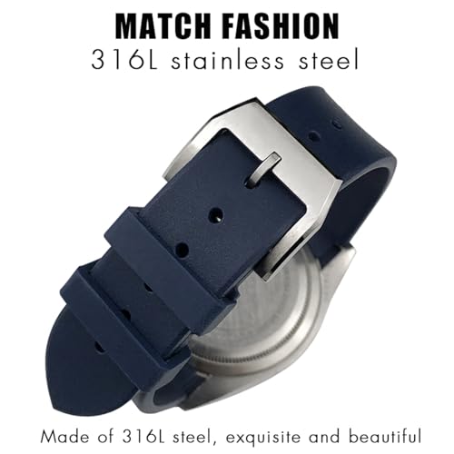 Bracelet silicone 22mm Tudor boucle déployante verte luxe - 4