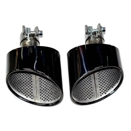 車排気テールパイプ に適合する A4 A5 A6 A7 RS4 RS5 RS6 RS7まで対応 排気チップ 1ペア ステンレススチールパイプ 車エキパイ(Black 1)