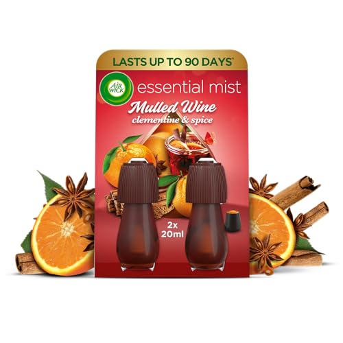 Air Wick Essential Mist Twin Refills Mulled Wine Pack 2 x 20ml Natural Essential Oils Last up to 90 days Air freshener