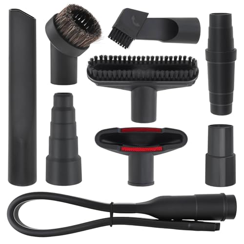 Vacuum Attachment Cleaner Set 9PC, Household Cleaning Vacuum Cleaner Dust brush 1 1/4 with Vacuum Hose Adapters for Shop Vac Accessories, 1.25inch Shop Vacuum Brushes Floor Brush for Vac Accessories