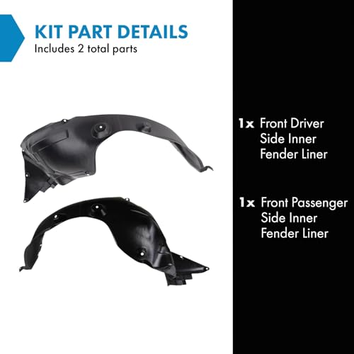 Image of TRQ Front Inner Fender Liner Set Compatible with 2011-2013 Kia Optima KI1248126 KI1249126