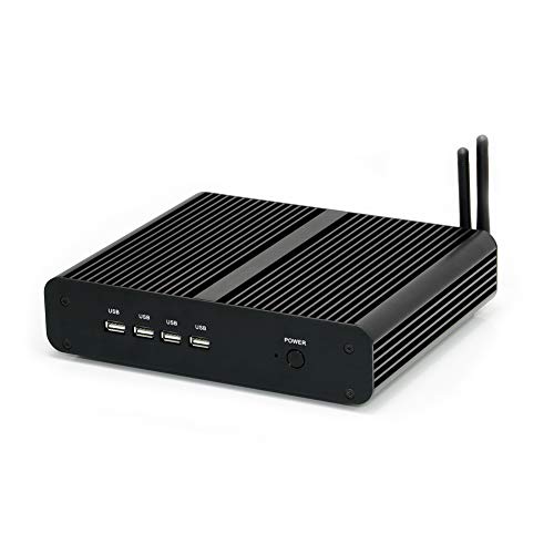 Image of KINGDEL NC860 Mini Desktop Computer, Fanless Mini PC with i7 10th Gen. CPU, 32GB DDR4 RAM, 1TB NVMe SSD, 4K 4096x2304, HD Port, DP, Full Metal Case