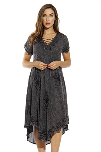 Riviera Sun 21726-CHARC-S Dress/Dresses for Women Charcoal