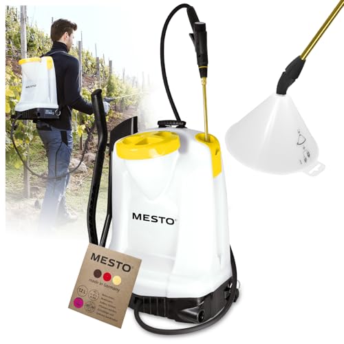 MESTO RS125 Rückenspritze 12 L Set inkl. Spritzschirm | Gartenspritze mit 6 bar Druck | Unkrautspritze Garten | mit ergonomischen Abstellventil &...