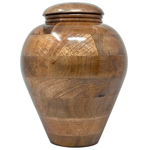 Malaika Memorials Large Wooden Urns for Ashes Adult Male/Female - Real Wood Urn for Human Ashes - Cremation Urn for Adult Ashes Men/Women - Decorative Urn for Adult Humans up to 240 lbs
