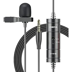 Microfono Lavalier Profesional BOYA (BY-M1S Micrófono de Solapa Lavalier Profesional Micrófono de Condensador omnidireccional para iPhone Android Smartphone DSLR, videocámaras, grabadoras de Audio, grabación de Ordenador portátil