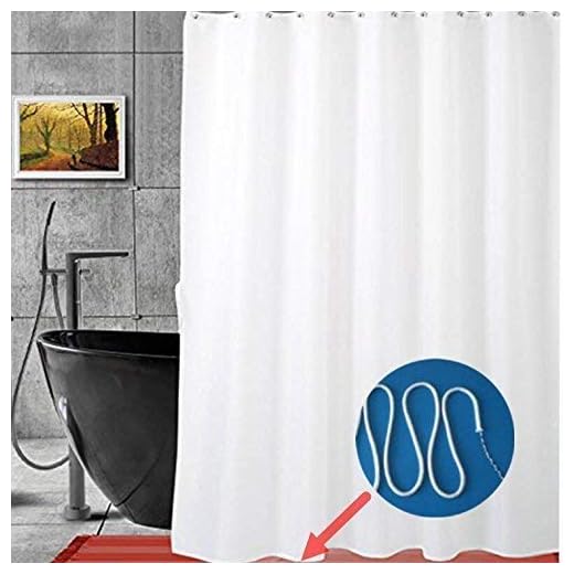 YOLOPLUS+ Shower Curtain Liner White 72 x 78 Inch Weighted Hem Extra Long Polyester Fabric with 12 Hooks Included for Bathroom Shower Stall,Bathtubs and Hotel,Gym,Swimming Pool