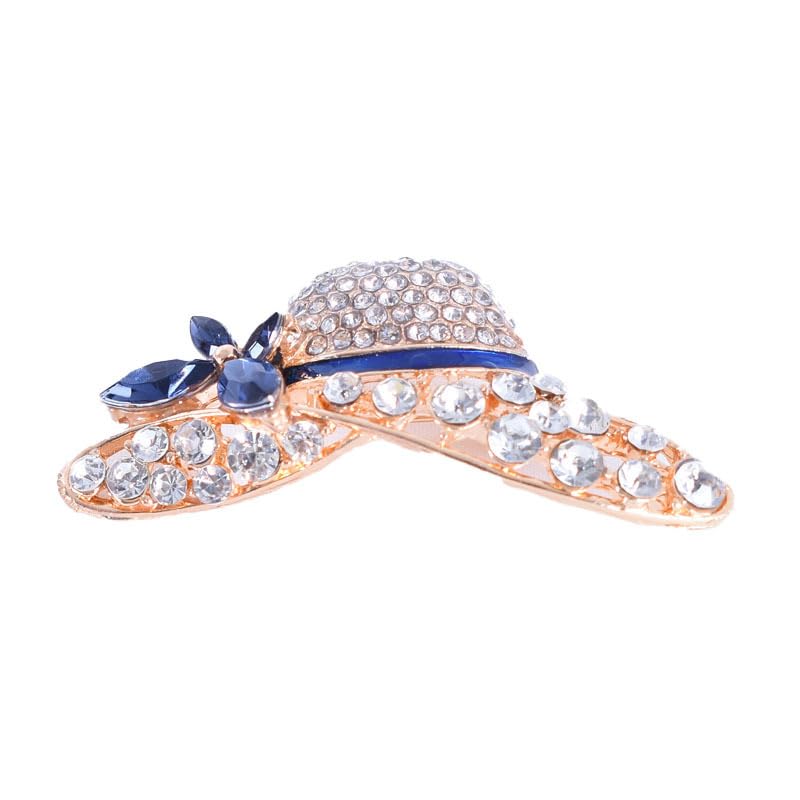 Hat Shaped Crystal Brooch Clothing Pin Anti Exposure Accessory For Garments-image-23