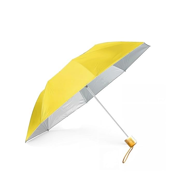 Happy shopping - woman ladies 3 fold multi color umbrella (Yellow)-image-27