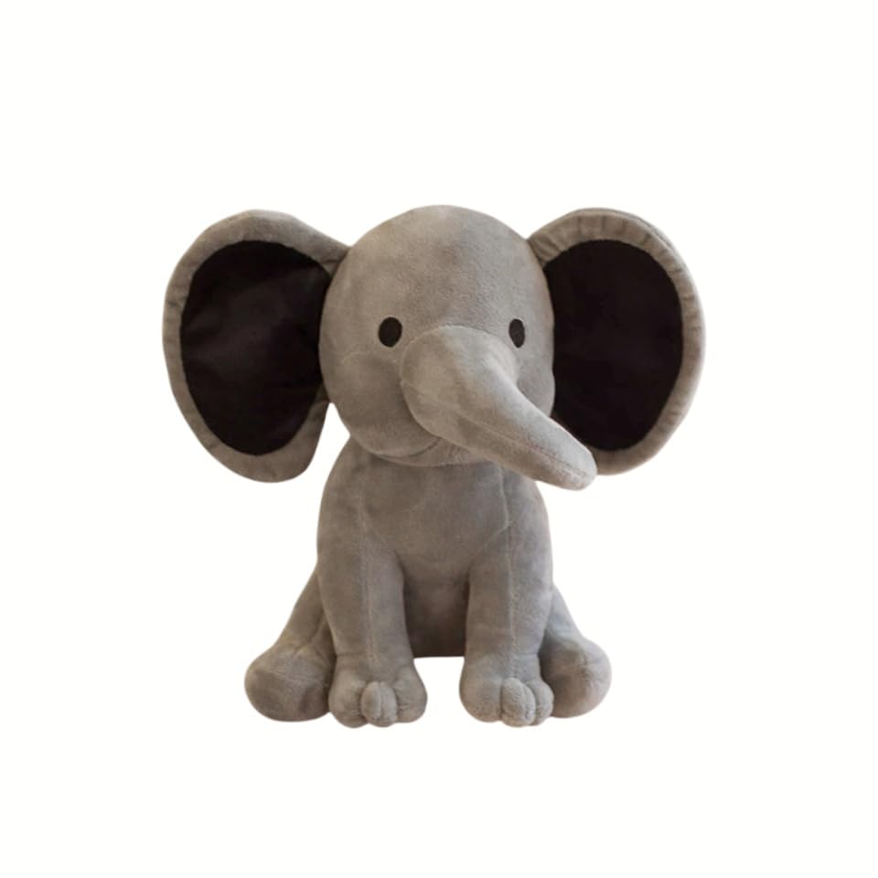 AOLIAY 25cm Grau Plüsch Elefant Kuscheltier,Cartoon Elefant Tier Plüschspielzeug Plüschtier Stofftier für Babys Kinder Jungen Mädchen,Elefant Plüsch Stofftiere für Kinderzimmer Raumdekoration