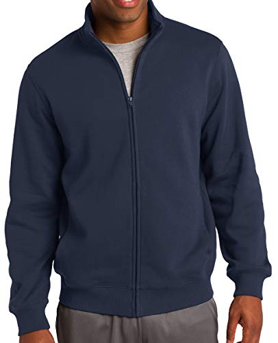 Upscale Men's Athletic Full Zip Fleece Sweatshirt - Navy Blue