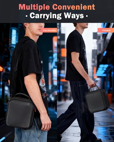 ProCase Card Deck Box with Portable Carrying Case, Acrylic Commander Deck Boxes Holds 400+ Double-sleeved Cards with Hard Travel Organizer for MTG, TCG, YuGiOh -Black