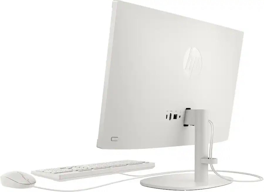 Image of HP 21.5 inch FHD All-in-One Desktop Computer, 32GB RAM 128GB UFS, Quad-Core Intel N100 Processor, Keyboard & Mouse Included, PLUSERA 8-in-1 Hub, Windows 11 Home, White