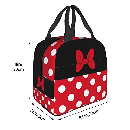 Azfxpij Cute Red Polka Dots Lunch Bag Cute Polka Dots Lunchbox Reusable Tote Bag For Work Office Outdoor #TOP1