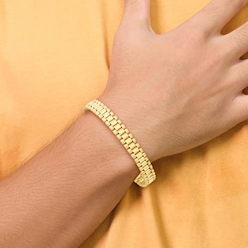 IceCarats 14K Solid Yellow Gold Mens 8 inch Link Chain Bracelet2