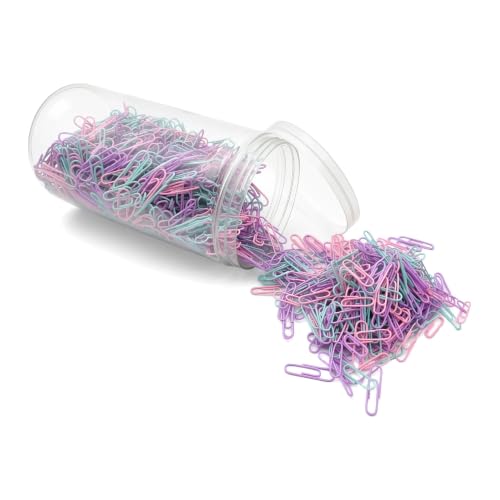 1600 PCS Pastel Colors Paper Clips Medium Size, Colored Paper Clips for Office Supplies, Colorful and Durable, Use for School Home (Macaron Colors, 1.3 inch) by WQKING - Used condition - US$13.65