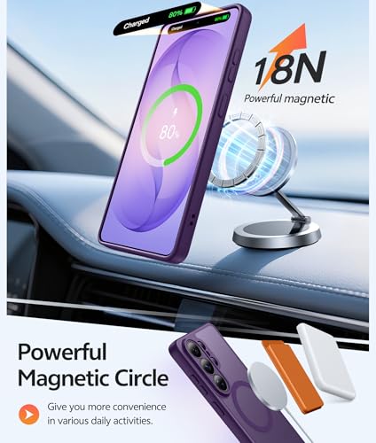 Image of FNTCASE for Samsung Galaxy S26-Ultra Case: [Fit for Magsafe] [Full Camera Protection] Translucent Matte Cases with [Screen Protector] Military Grade Shockproof Protective Phone Cover - Purple