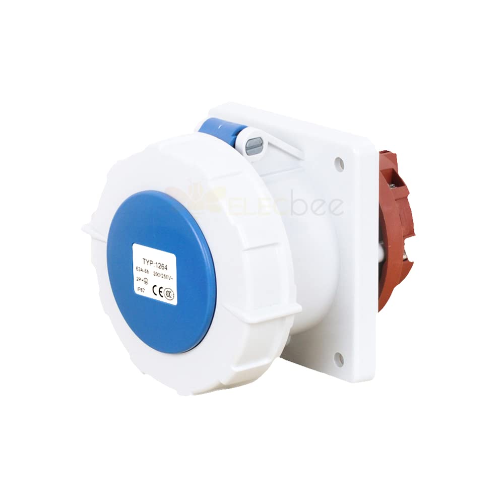 IEC60309 Waterproof Industrial CEE Connector Socket 3Pin 63A 220V-250V 3P+E IP67