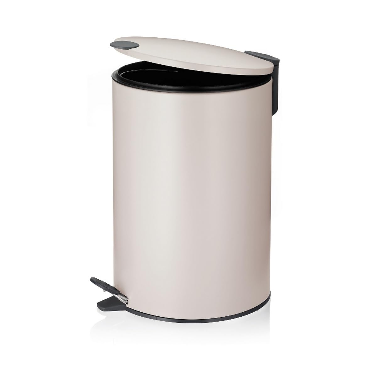 kela Treteimer 12l beige matt, Tretmülleimer mit Silent-Close-Deckel, Absenkautomatik MATS, Metall Mülleimer Küche Bad mit Inneneimer