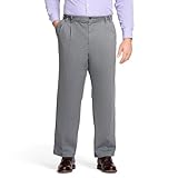 Izod Men's Big and Tall Performance Stretch Pleated Pant, Smoked Pearl, 50W x 32L