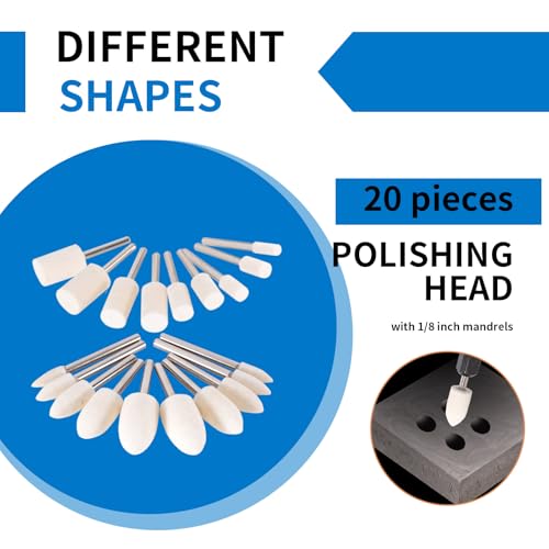 Image of Polishing Buffing Wheel for Rotary Tool, 110PCS Wool Felt Wheel Accessories,Polishing Kit with 1 /8 inch Shank for Jewelry Metal Buffing Wheels Polishing
