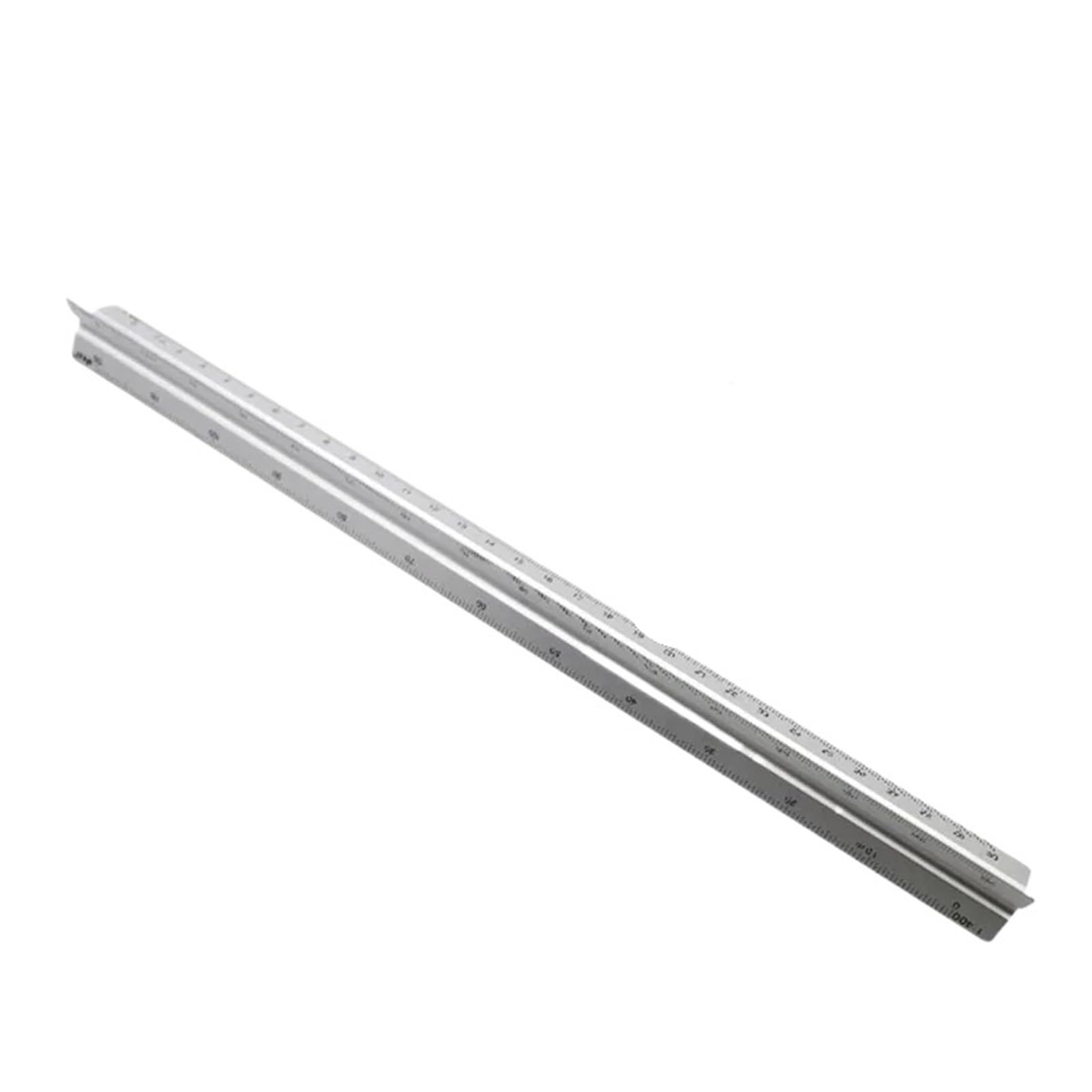 Architectural Scale Ruler Solid Triangular Triangle Metric Scale Measure Ruler Drawing Tool Design(Silver-Large)