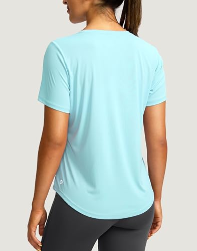 Image of Women's Short Sleeve Workout Shirts UPF 50+ Sun Protection T-Shirts Quick Dry Breathable Gym Running Hiking Tops for Women