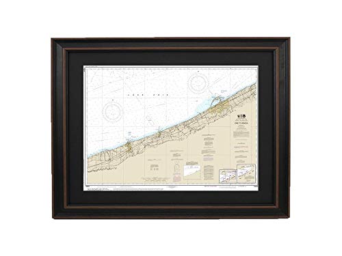 Framed Nautical Map 14828 : Lake Erie to Geneva- Standard Size. Handmade in USA