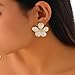 CRUSH CR Trendy Statement Flower Earrings Set for Women Large Daisy Floral Studs, Chunky Metal Gold Plated Flower Drop Earrings, Boho Jewelry Accessory