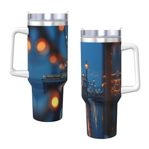 Vaso térmico de acero inoxidable 40oz con asa y sorbete miniatura 3