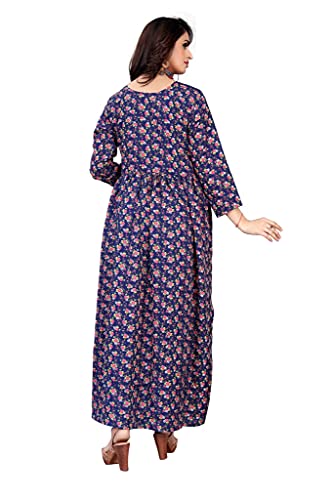 Image of H.E HAMZA ENTERPRISER Printed Crepe Material Brown Western Dress For Women