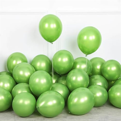 Globos de helio metálicos, color verde perla, 100 unidades, 30 cm, globos de helio para cumpleaños, globos de helio, cumpleaños, arco iris para decoración de cumpleaños, globos de boda