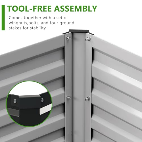 Image of 2PCS 6x3x1ft Galvanized Raised Garden Bed Kit,Metal Planter Box for Vegetables,Flowers,Herbs Durable Rust-Resistant Patio Gardening Beds,Black