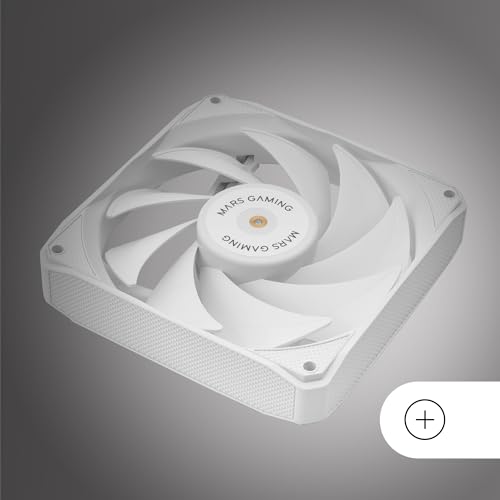 Mars Gaming MF-NCLX2, Kit 2x Ventilateurs Ultra-Silencieux 120mm, Design Pales Hybrides, Ventilateurs 2en1 avec Roulement FDB Cuivre Hyper-Équilibré, Système Connexion PWM, Pads Anti-Vibration, Blanc