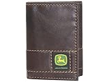 John Deere Men's Brown Raised Panel Tri-fold Wallet - LP70566