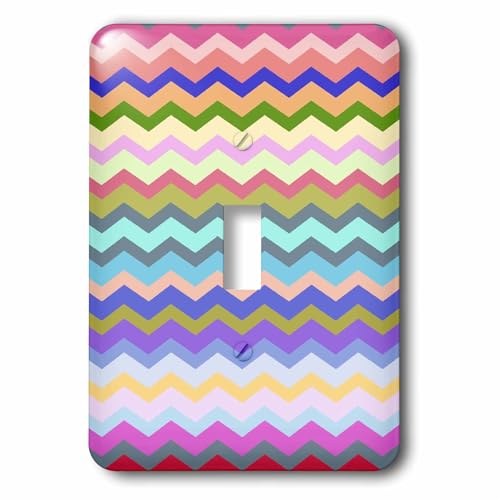 Interrupteur à bascule simple zigzag multicolore plaque électrique décorative 3dRose